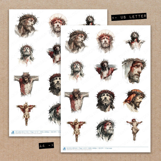 Jesus Crown Cross Fussy Cut Sheets (DDD010276)