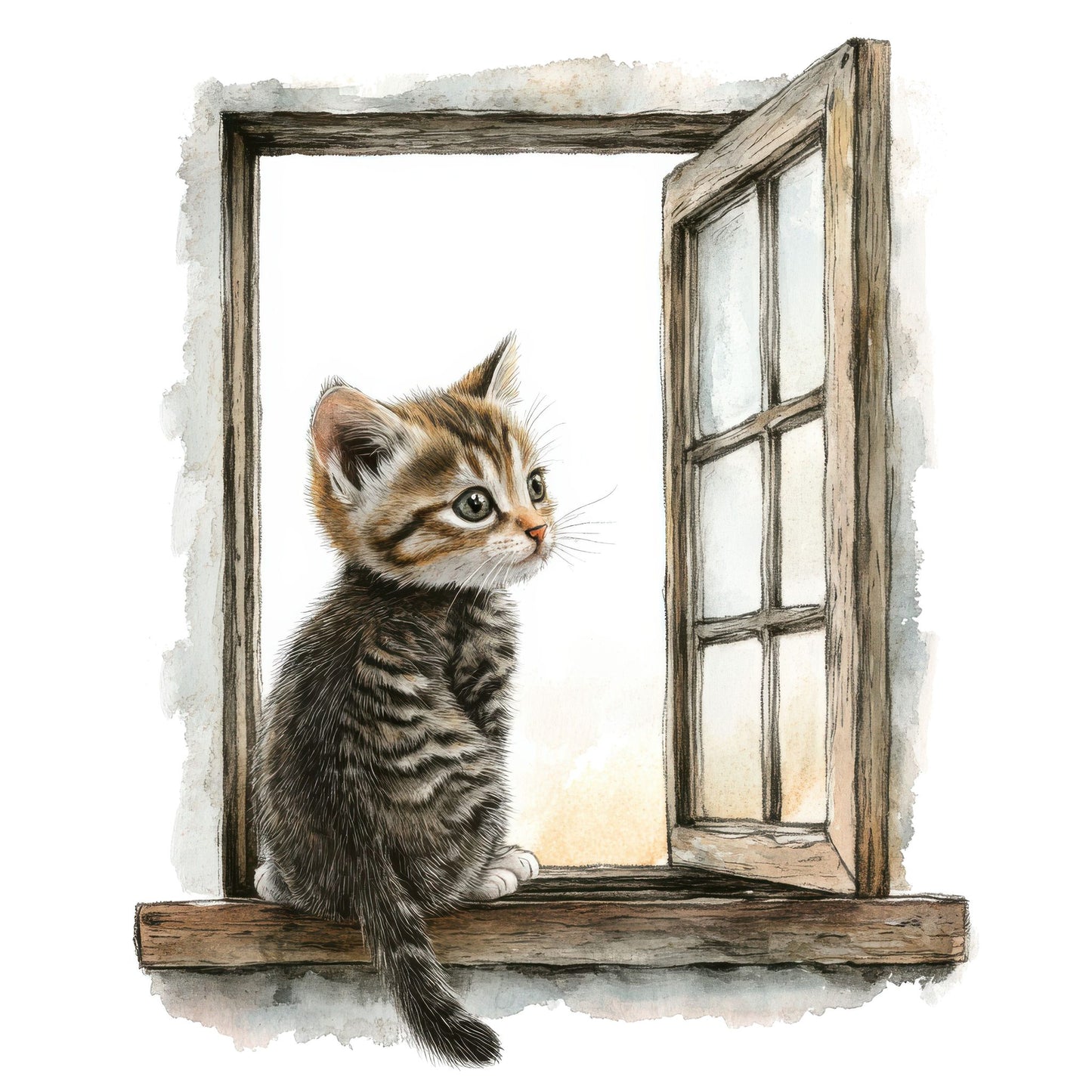 Kitten Sat at WIndow Fussy Cut Sheets (DDD010297)
