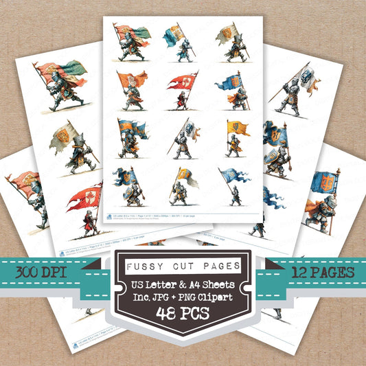 DDD010300_FC Knight Banner Bearer Fussy Cut Sheets