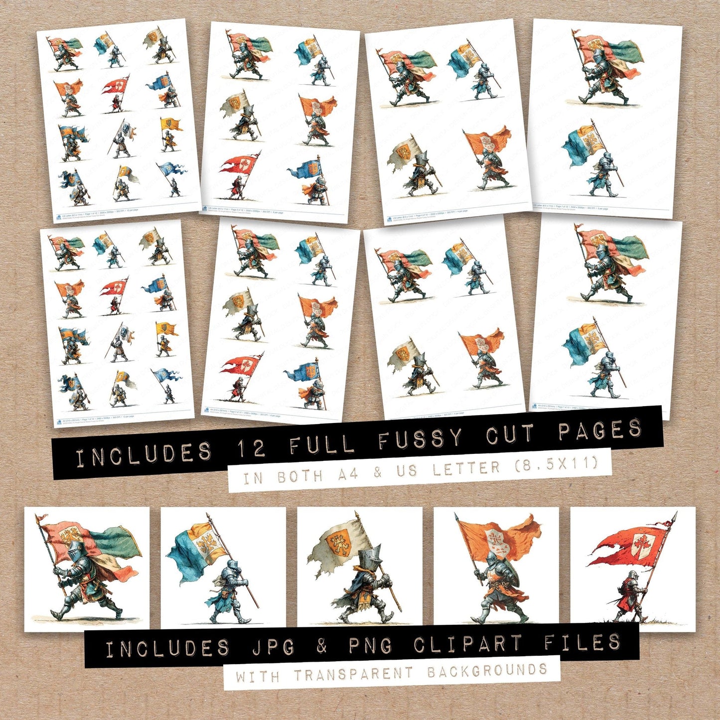 DDD010300_FC Knight Banner Bearer Fussy Cut Sheets