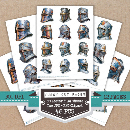 DDD010302_FC Knight Helmet Portrait Fussy Cut Sheets