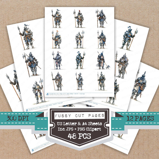 DDD010306_FC Knight Standing Guard Fussy Cut Sheets
