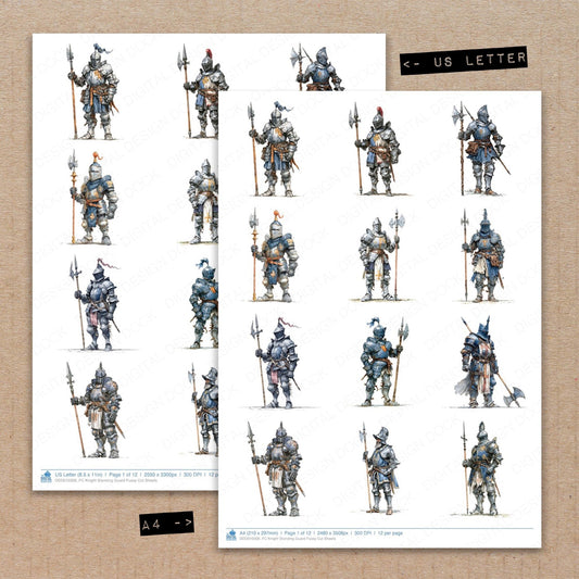 DDD010306_FC Knight Standing Guard Fussy Cut Sheets