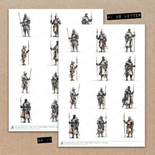 DDD010309_FC Knight With Spear Fussy Cut Sheets