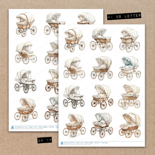 DDD010313_FC Lace Canopy Baby Pram Fussy Cut Sheets