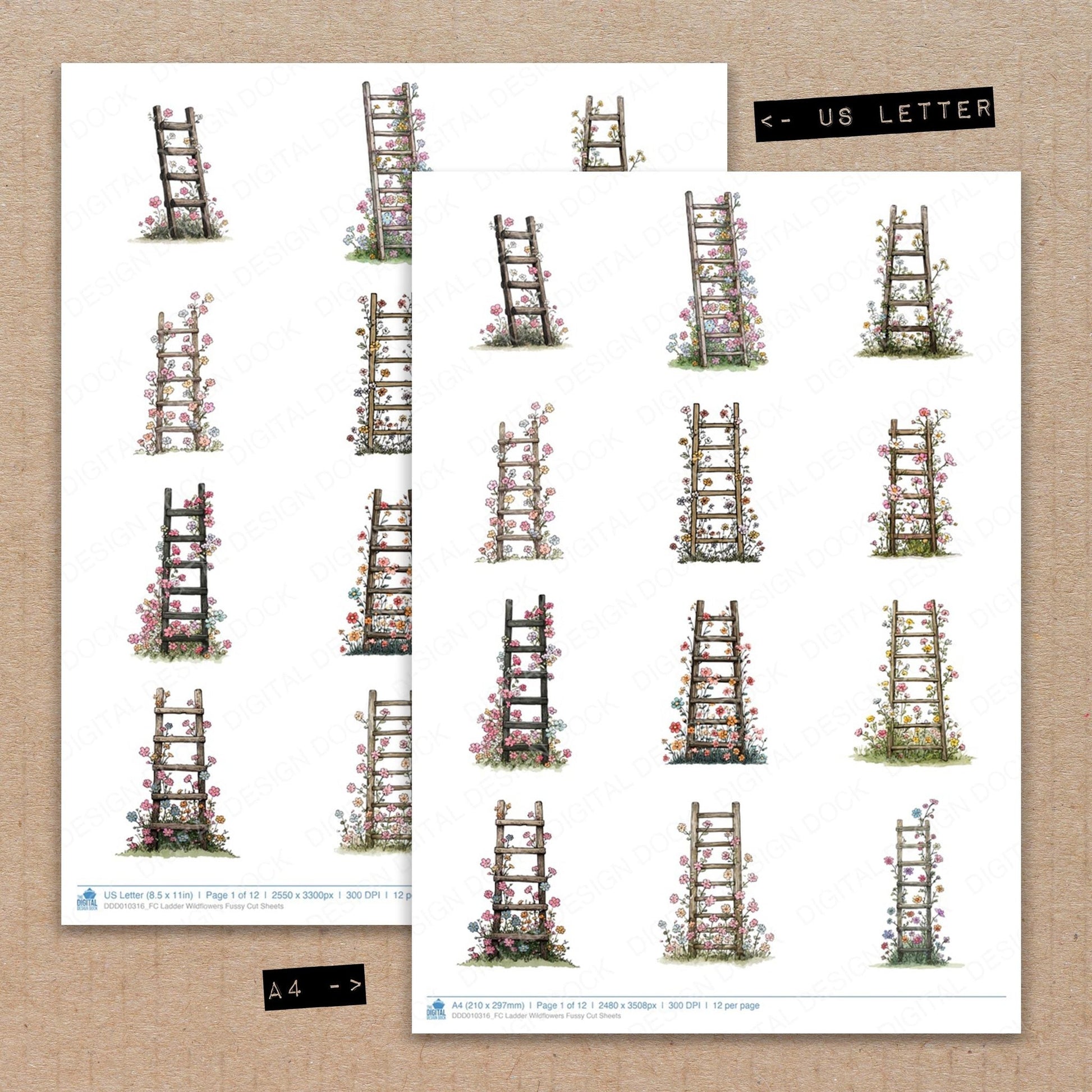 DDD010316_FC Ladder Wildflowers Fussy Cut Sheets