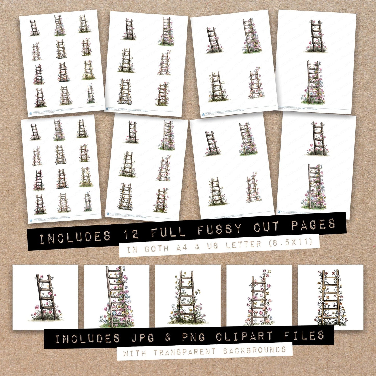 DDD010316_FC Ladder Wildflowers Fussy Cut Sheets