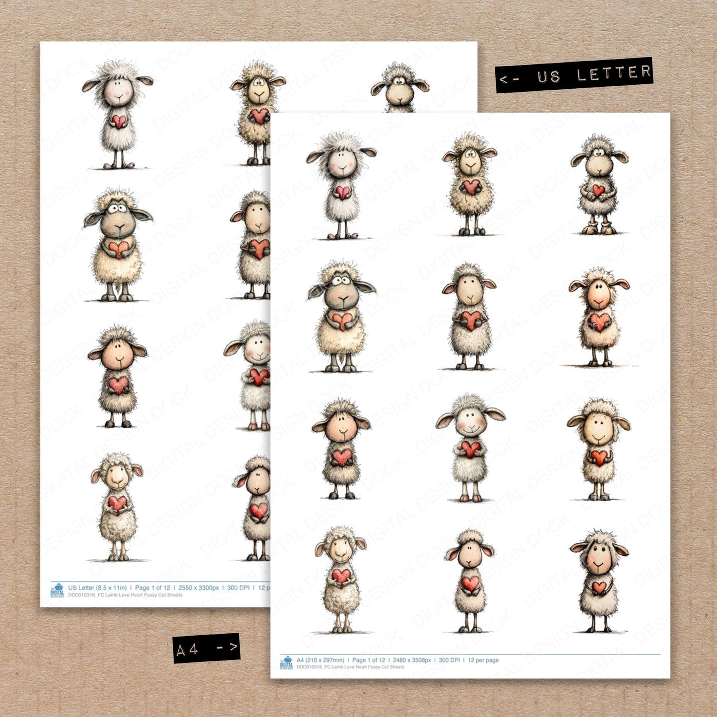 DDD010318_FC Lamb Love Heart Fussy Cut Sheets