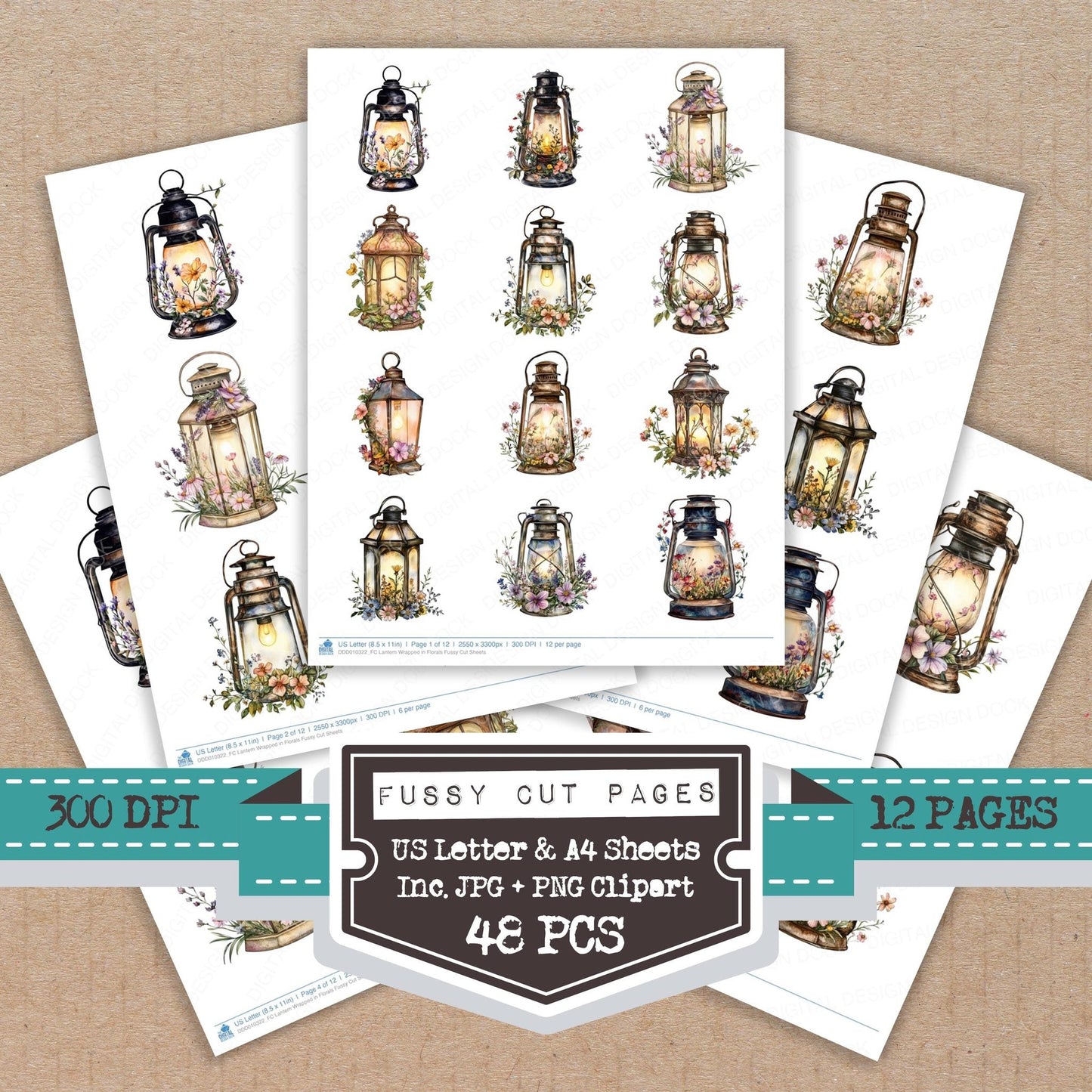DDD010322_FC Lantern Wrapped in Florals Fussy Cut Sheets