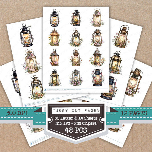 DDD010322_FC Lantern Wrapped in Florals Fussy Cut Sheets