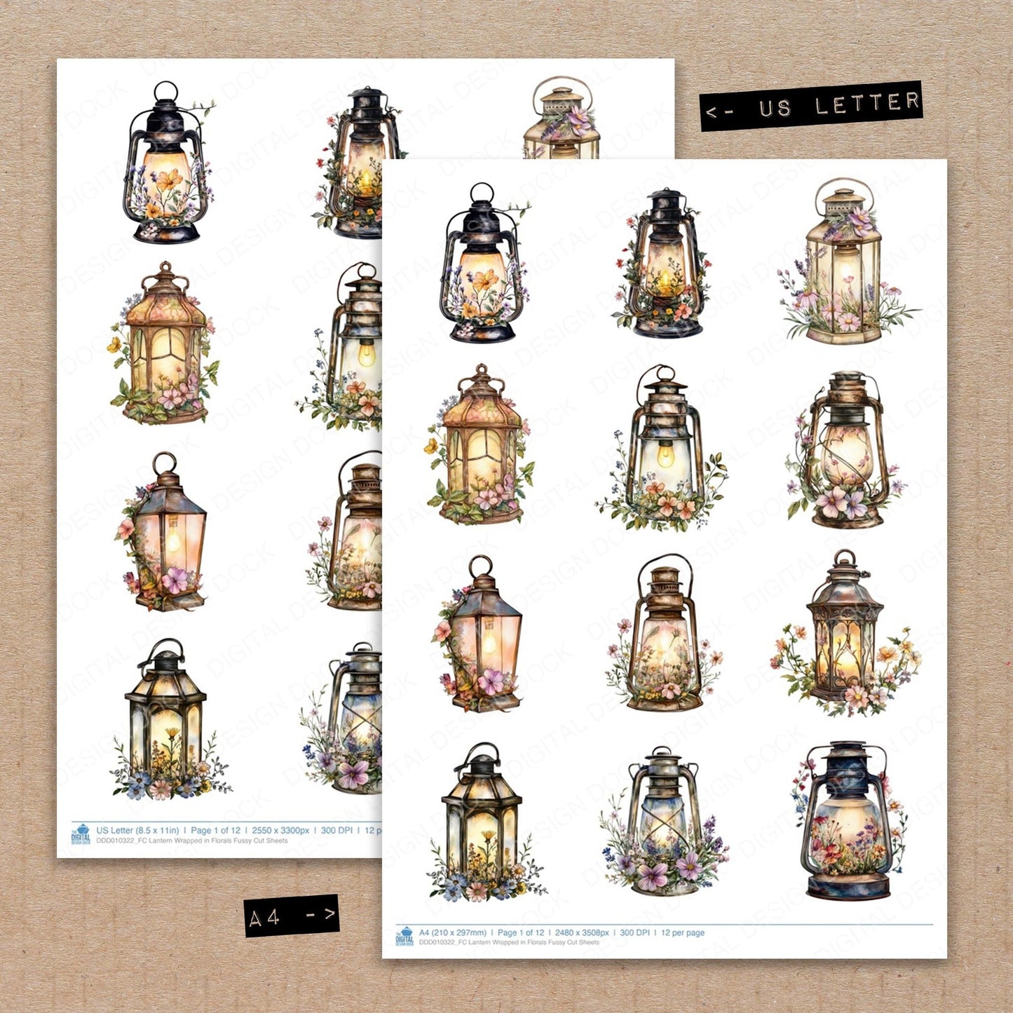 DDD010322_FC Lantern Wrapped in Florals Fussy Cut Sheets