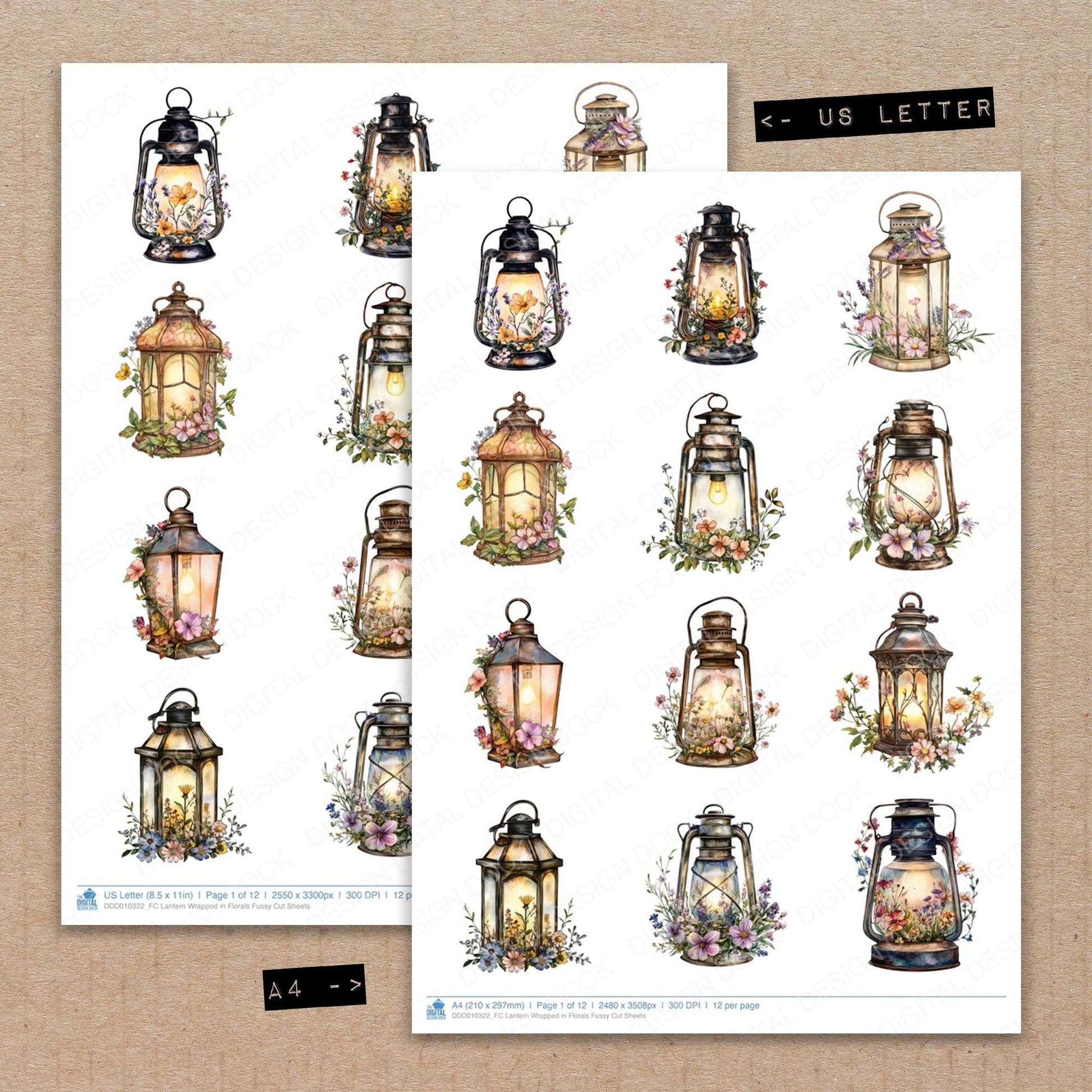 DDD010322_FC Lantern Wrapped in Florals Fussy Cut Sheets
