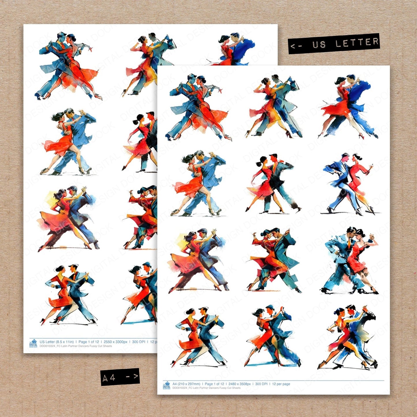 DDD010324_FC Latin Partner Dancers Fussy Cut Sheets