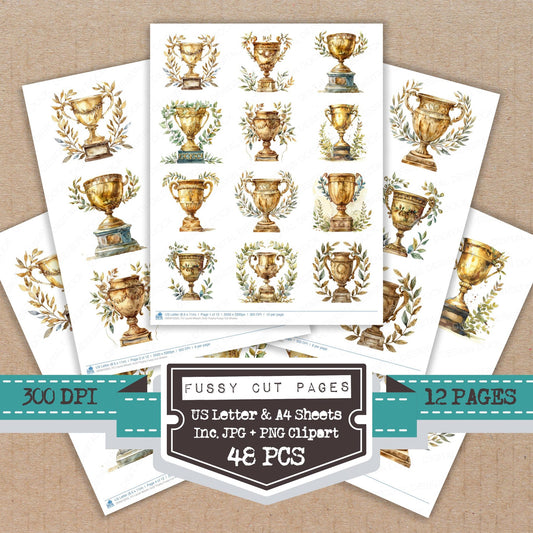 Laurel Wreath Gold Trophy Fussy Cut Sheets (DDD010325)