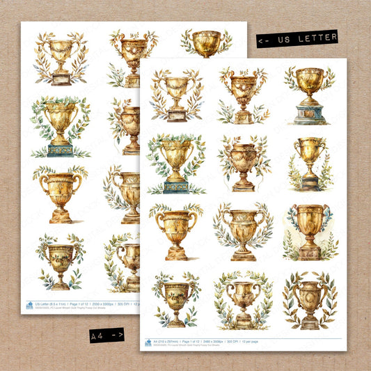 Laurel Wreath Gold Trophy Fussy Cut Sheets (DDD010325)