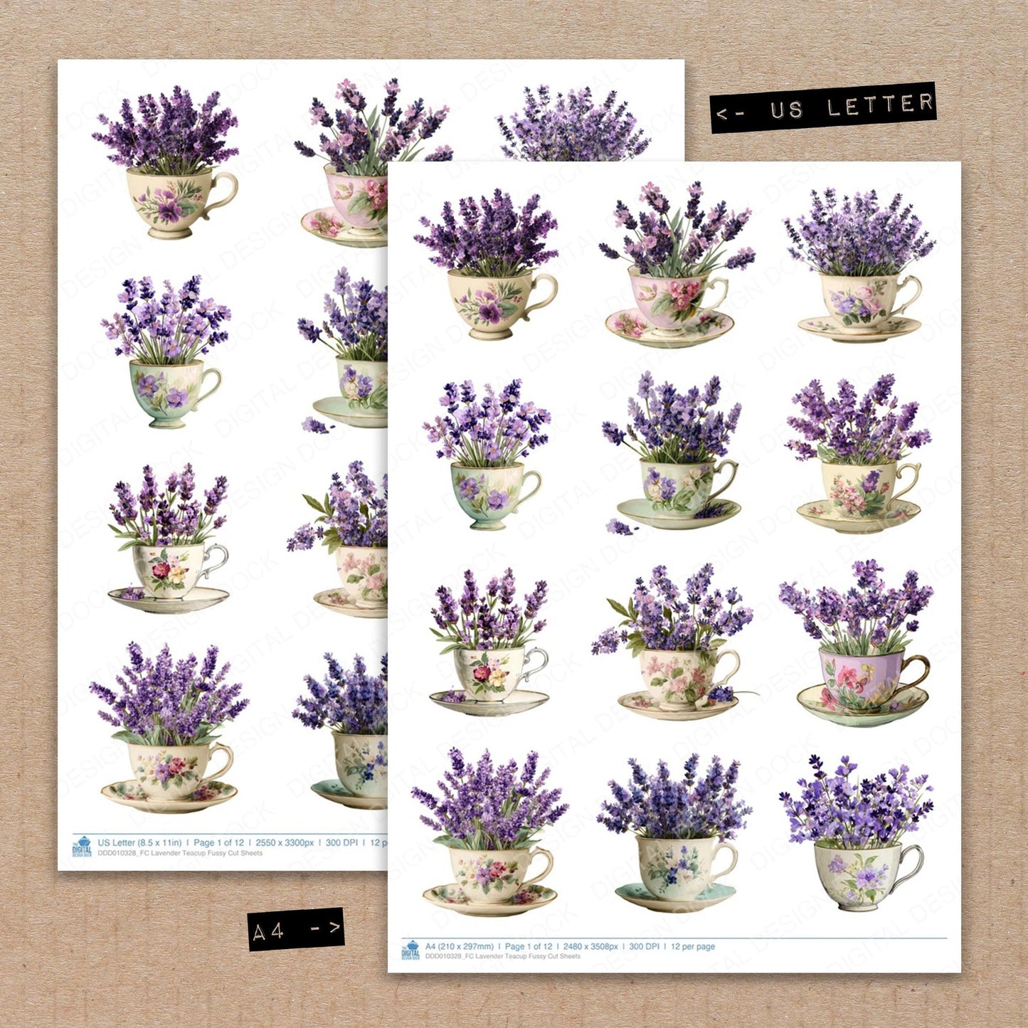 DDD010328_FC Lavender Teacup Fussy Cut Sheets