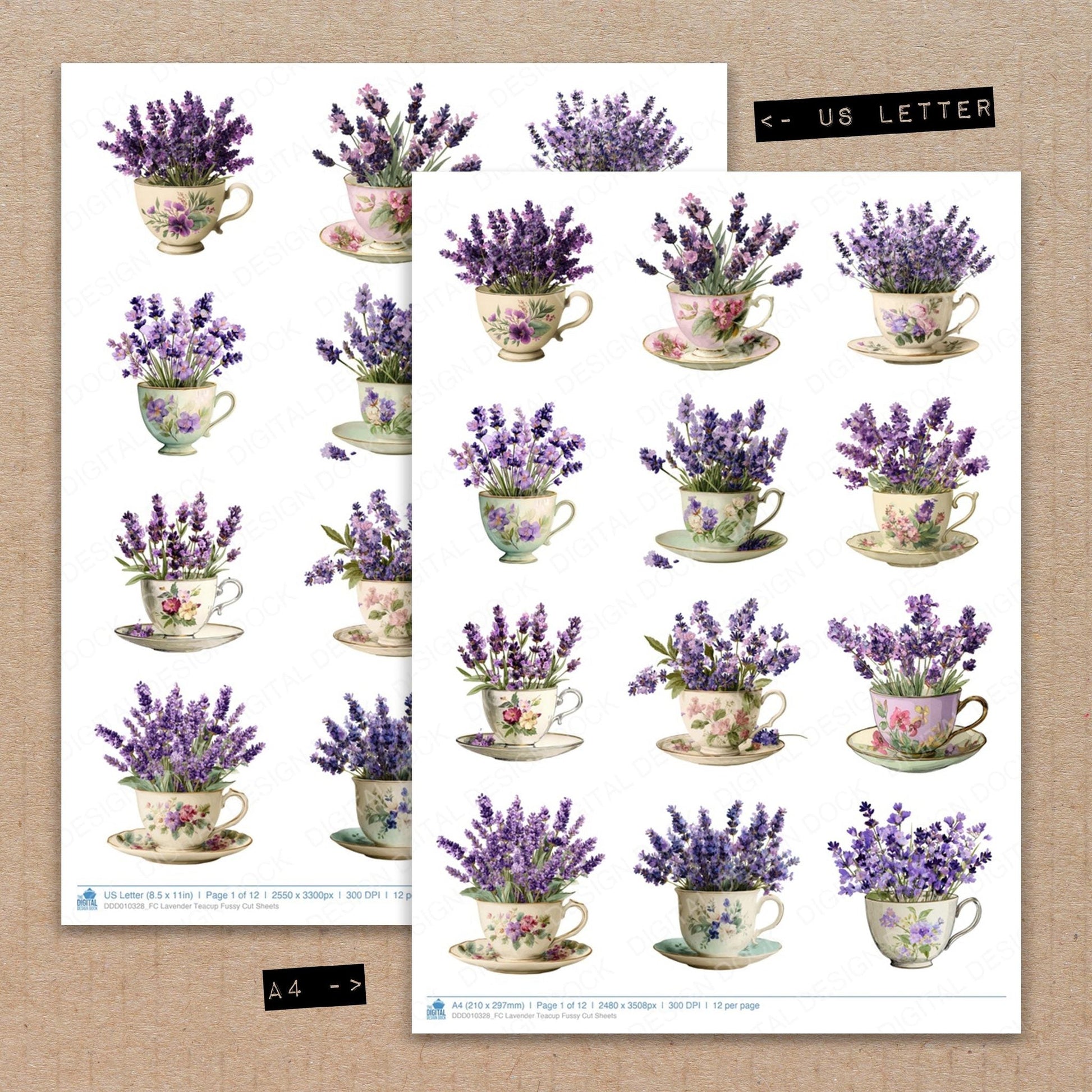 DDD010328_FC Lavender Teacup Fussy Cut Sheets