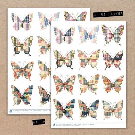 DDD010329_FC Layered Fabric Butterfly Fussy Cut Sheets