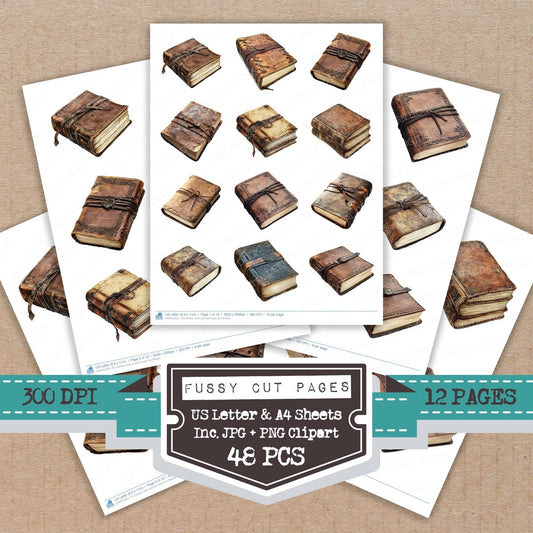 DDD010331_FC Leather Junk Journal Fussy Cut Sheets