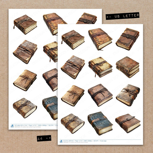 DDD010331_FC Leather Junk Journal Fussy Cut Sheets