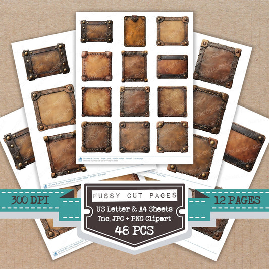 DDD010332_FC Leather Tag Sign Set A Fussy Cut Sheets