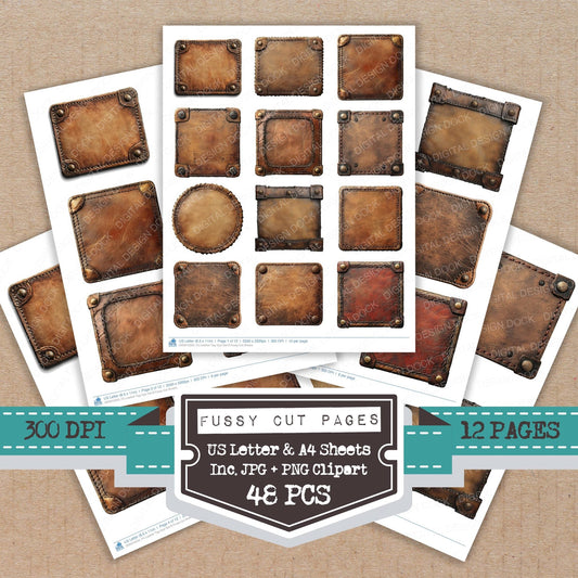 DDD010333_FC Leather Tag Sign Set B Fussy Cut Sheets
