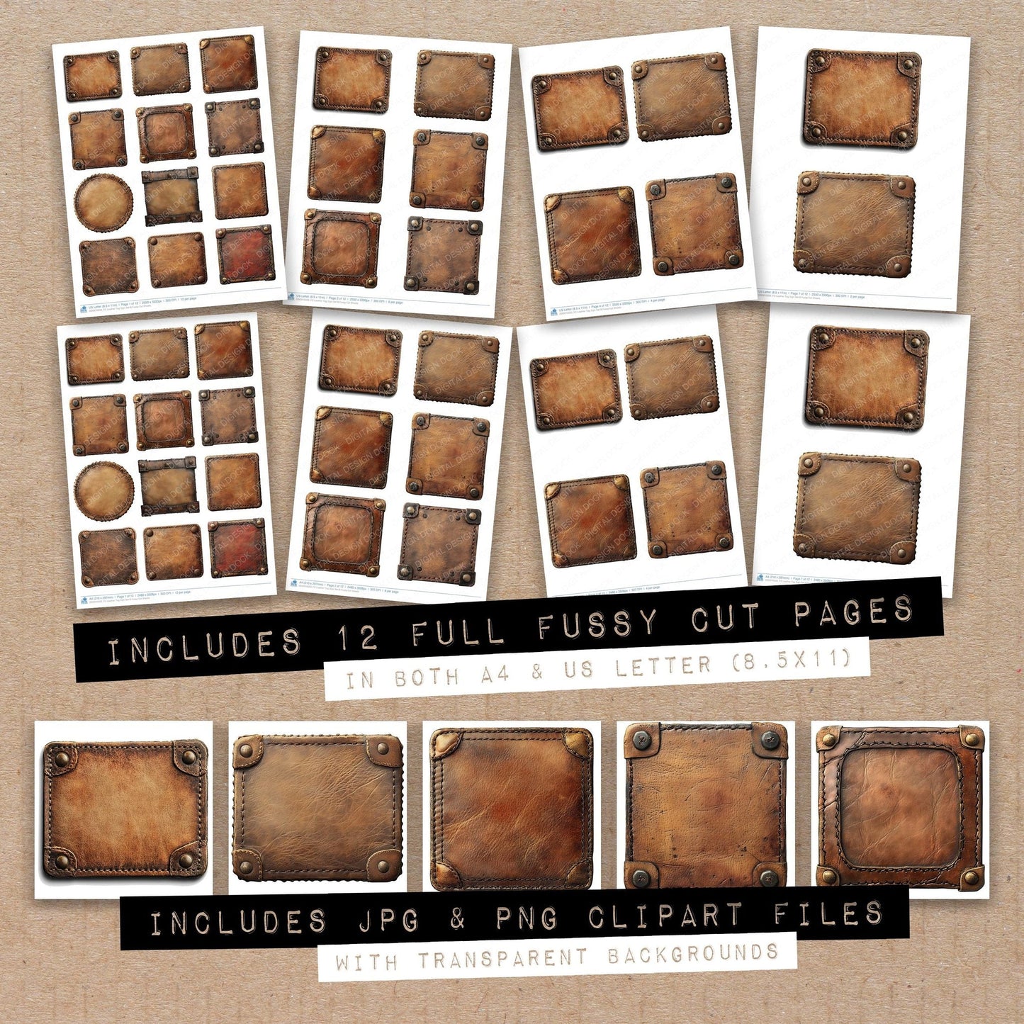 DDD010333_FC Leather Tag Sign Set B Fussy Cut Sheets