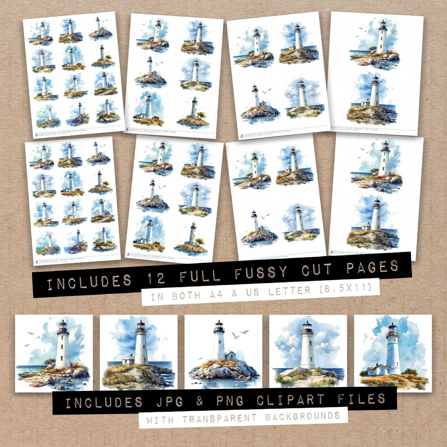 DDD010338_FC Lighthouse Beautiful Day Fussy Cut Sheets