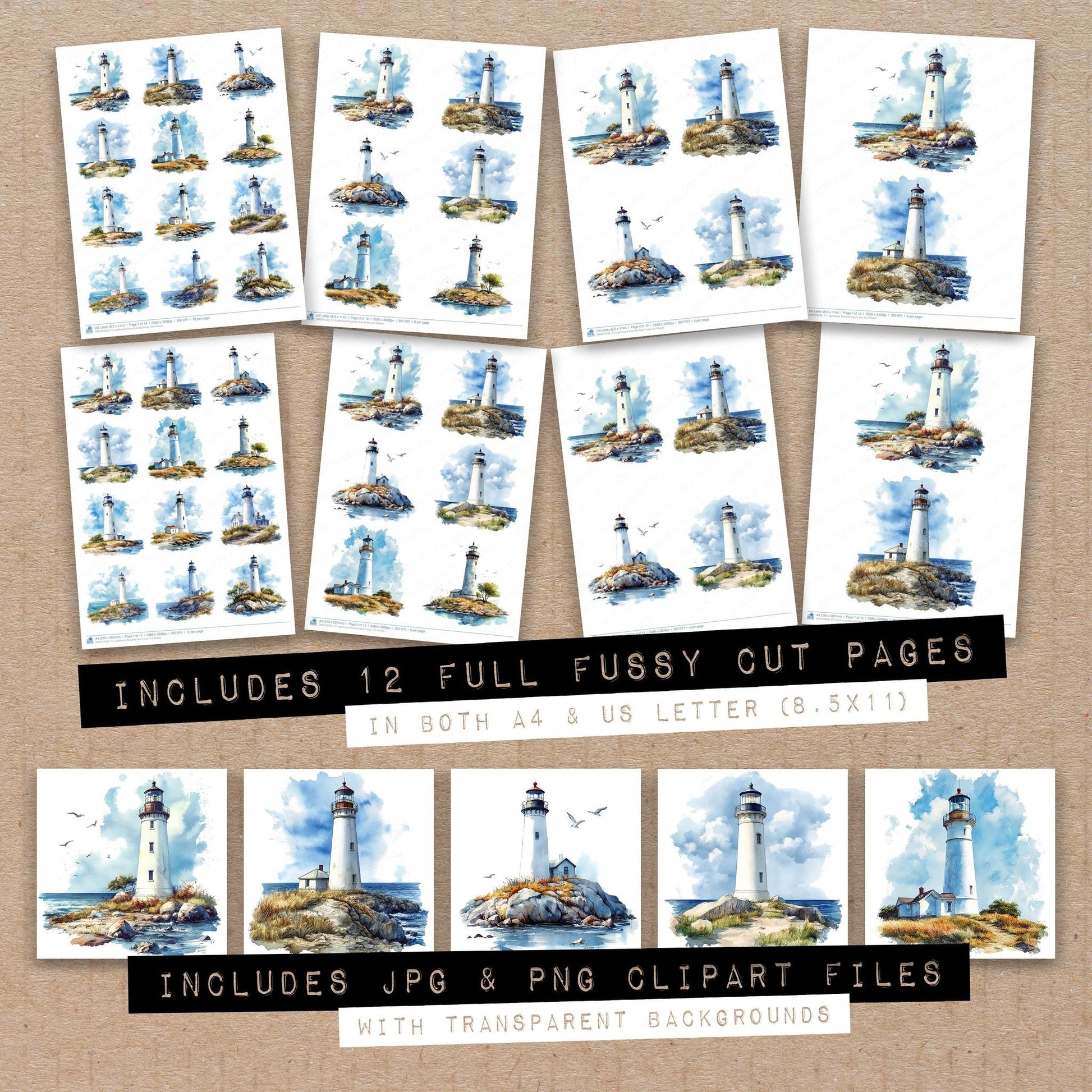 DDD010338_FC Lighthouse Beautiful Day Fussy Cut Sheets