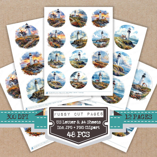 DDD010339_FC Lighthouse Floral Design Fussy Cut Sheets