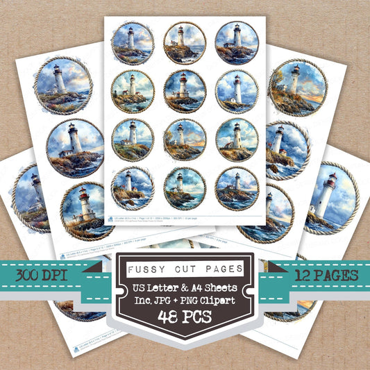 DDD010341_FC Lighthouse Rope Design Fussy Cut Sheets
