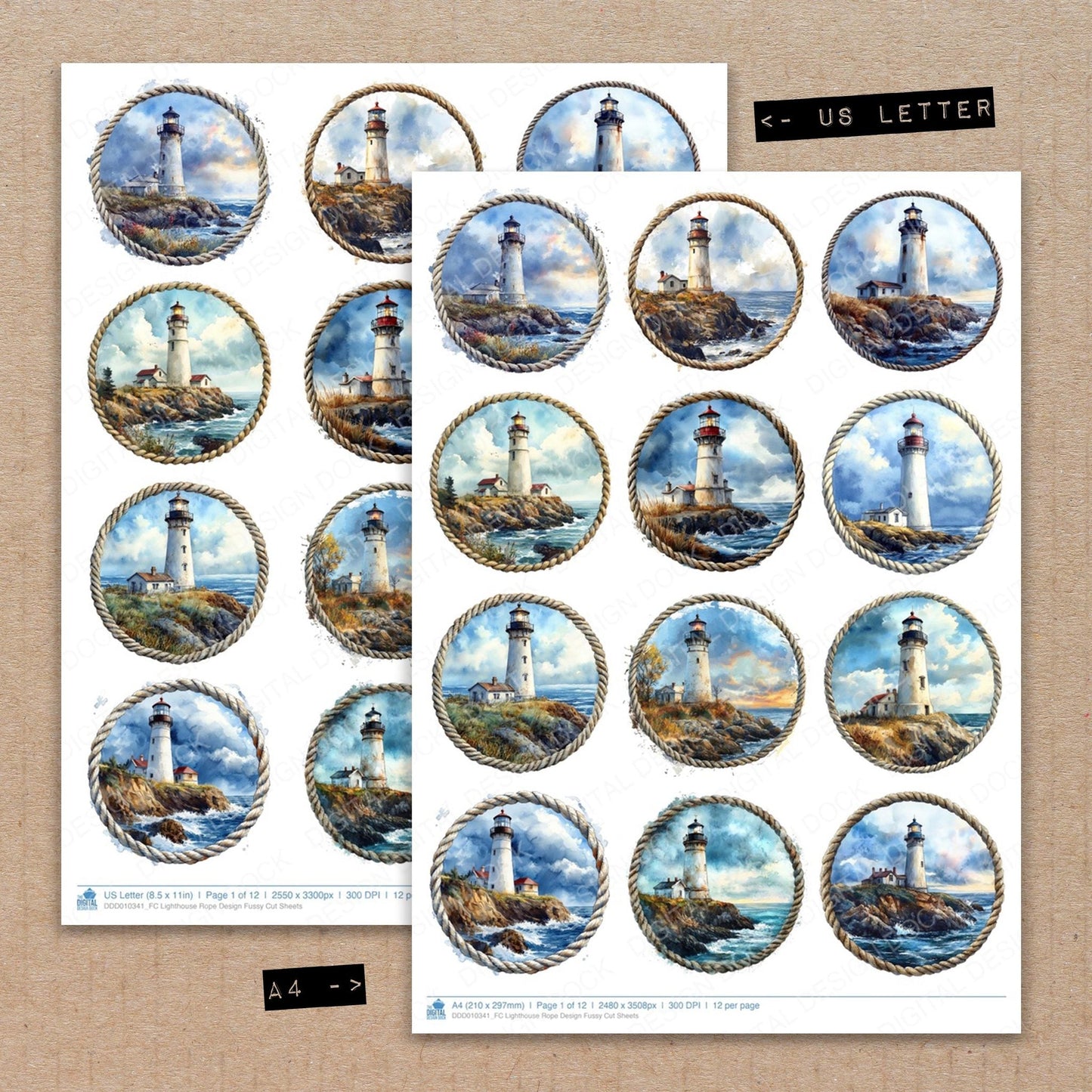 DDD010341_FC Lighthouse Rope Design Fussy Cut Sheets