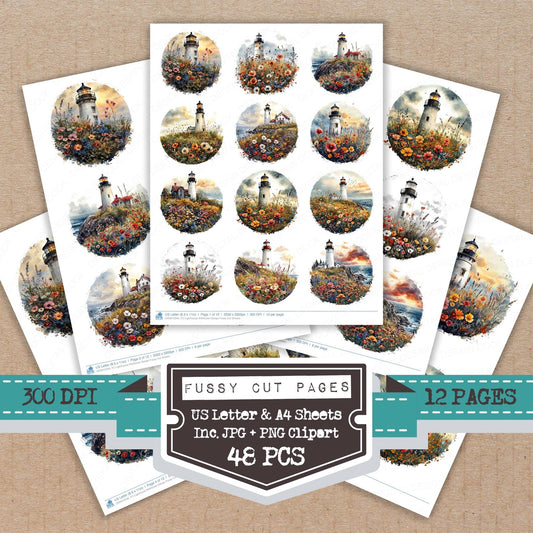 DDD010346_FC Lighthouse Wildflower Design Fussy Cut Sheets