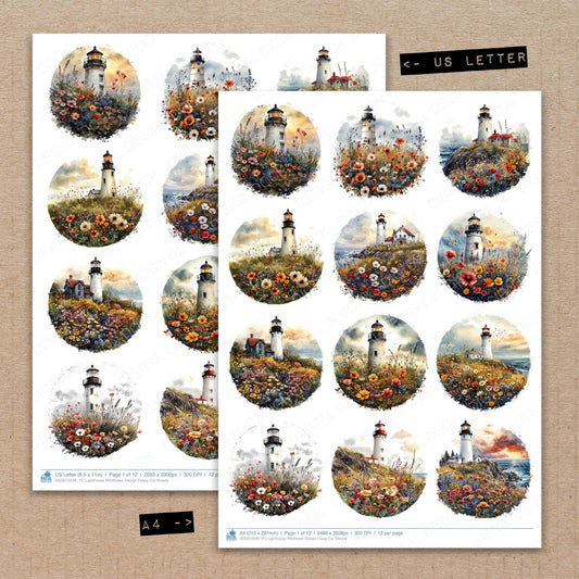 DDD010346_FC Lighthouse Wildflower Design Fussy Cut Sheets