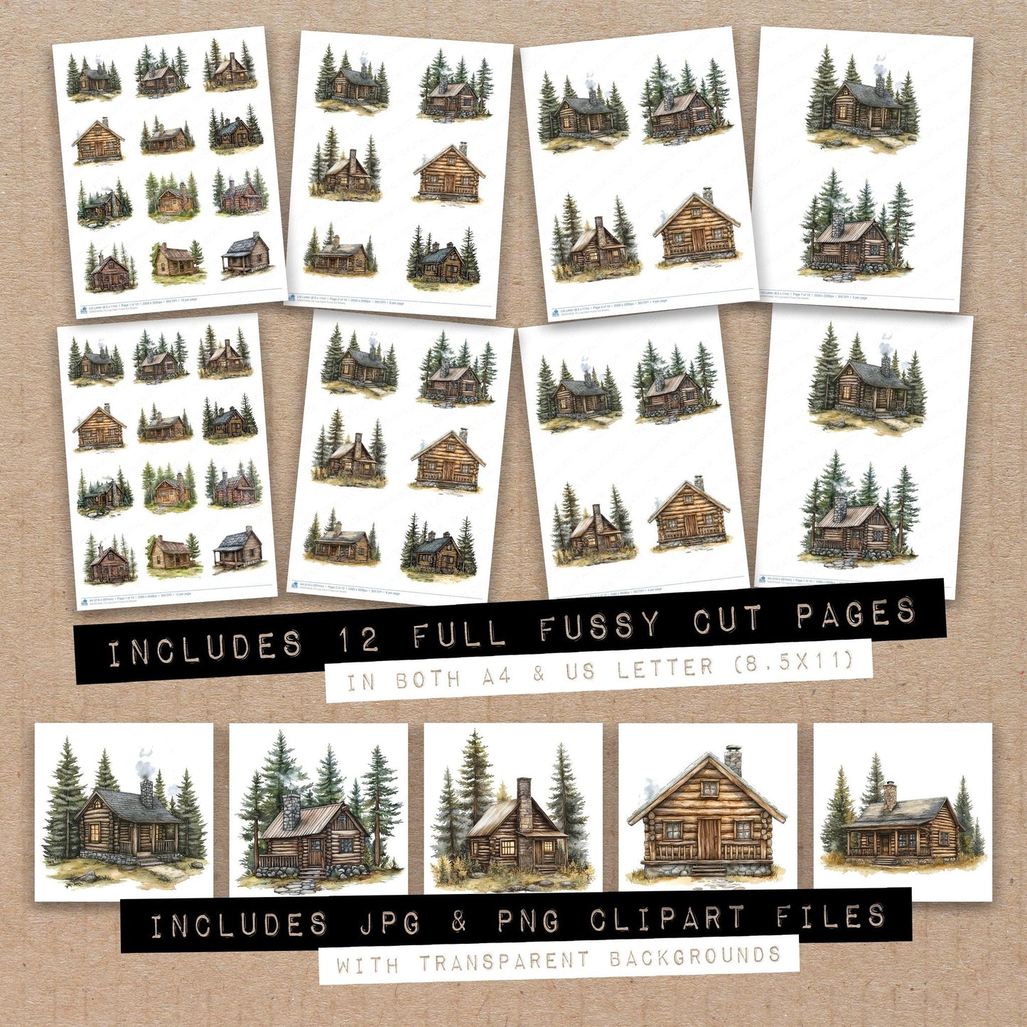 DDD010356_FC Log Cabin Fussy Cut Sheets
