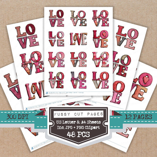 DDD010359_FC Love Fabric Letters Fussy Cut Sheets