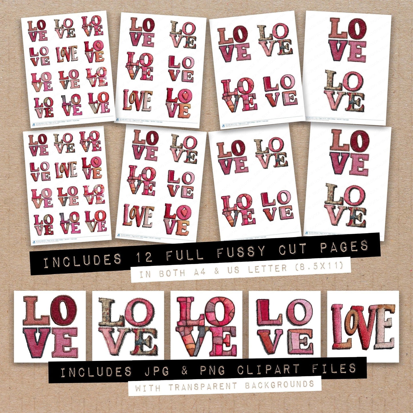 DDD010359_FC Love Fabric Letters Fussy Cut Sheets