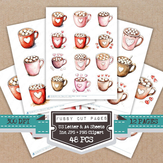 DDD010363_FC Love Hot Chocolate Mug Fussy Cut Sheets