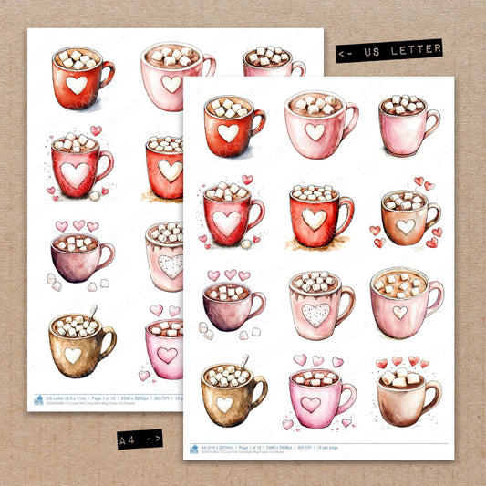 DDD010363_FC Love Hot Chocolate Mug Fussy Cut Sheets
