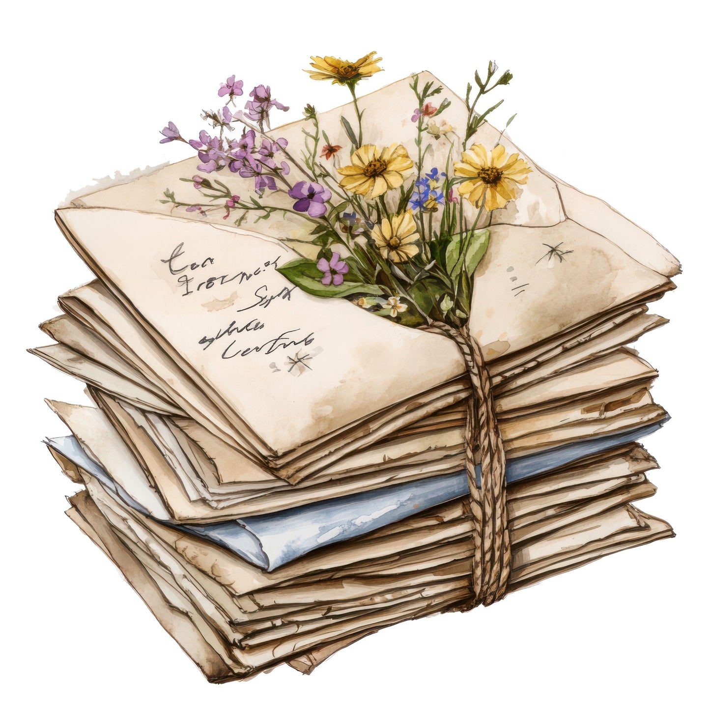 Love Letters with Pressed Flowers Fussy Cut Sheets (DDD010366)