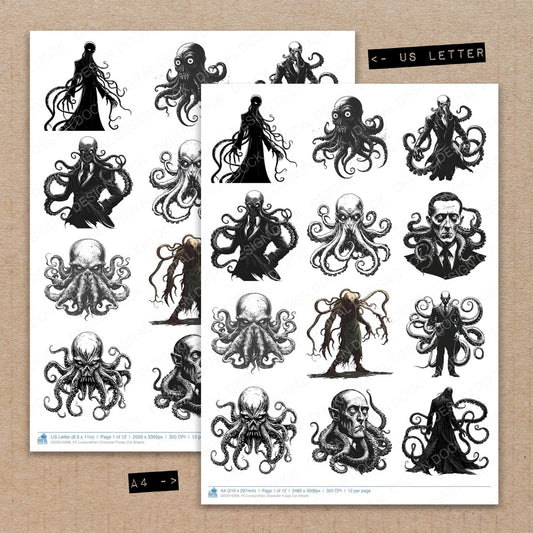 DDD010368_FC Lovecraftian Character Fussy Cut Sheets
