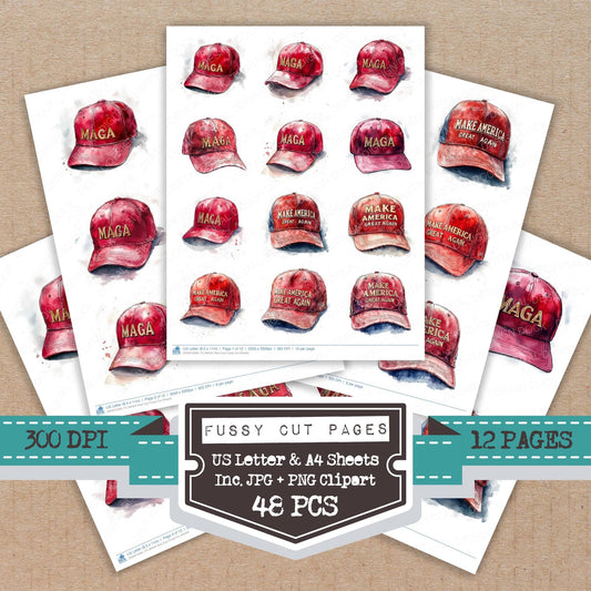 DDD010369_FC MAGA Red Cap Fussy Cut Sheets