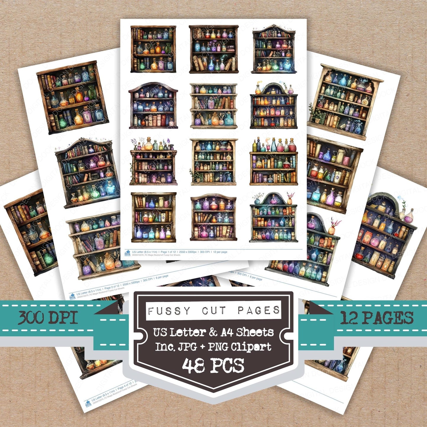 DDD010370_FC Magic Bookshelf Fussy Cut Sheets