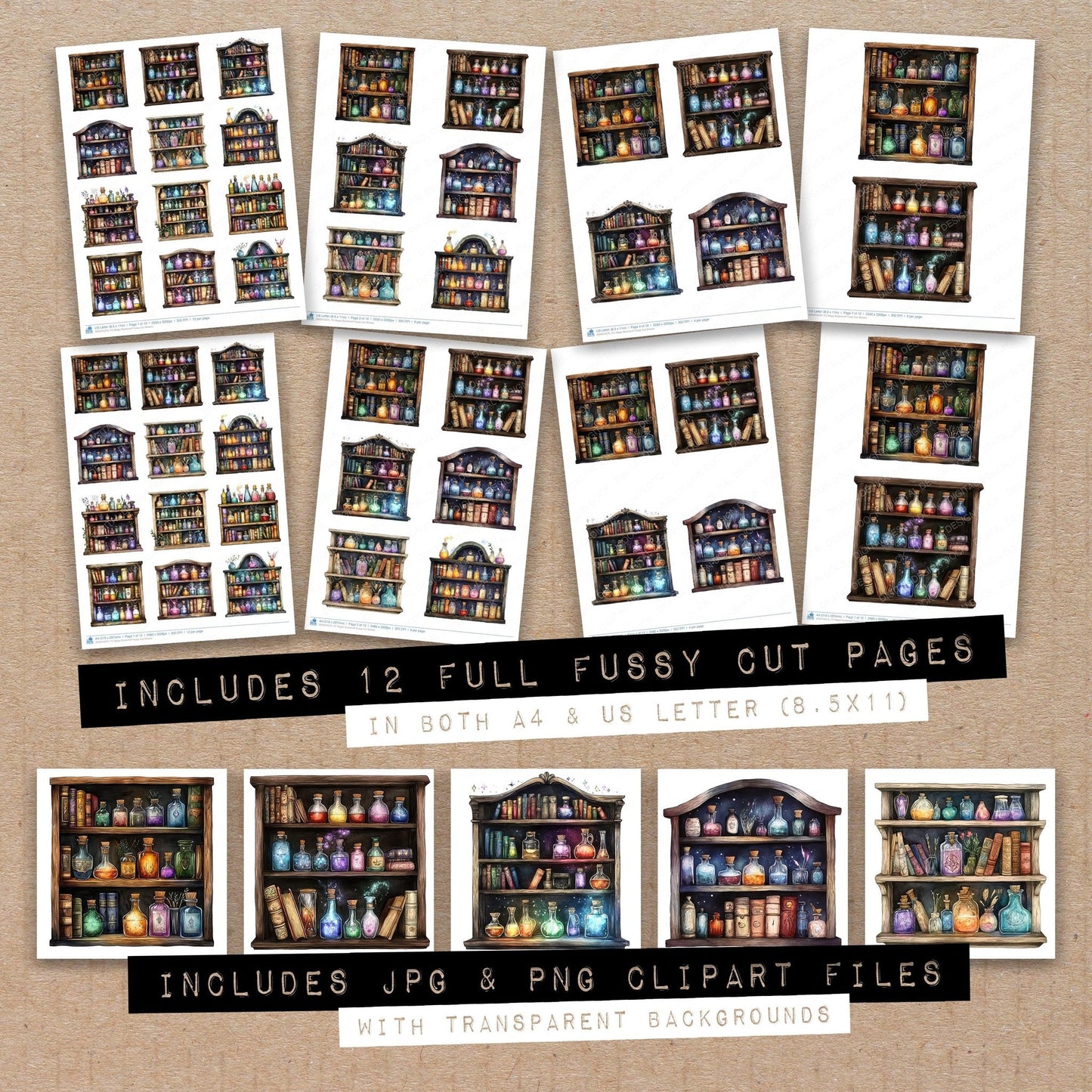 DDD010370_FC Magic Bookshelf Fussy Cut Sheets