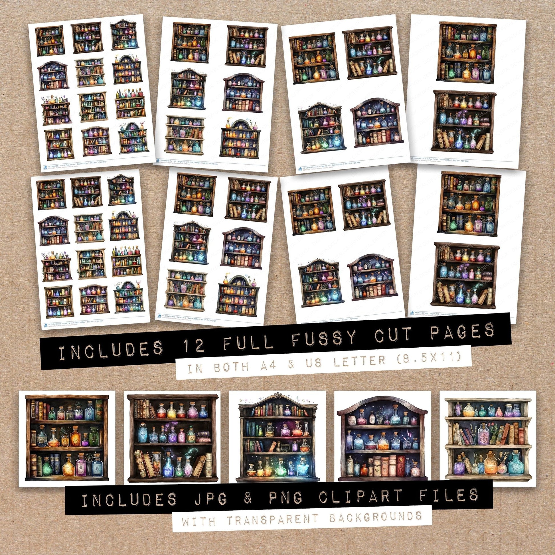 DDD010370_FC Magic Bookshelf Fussy Cut Sheets