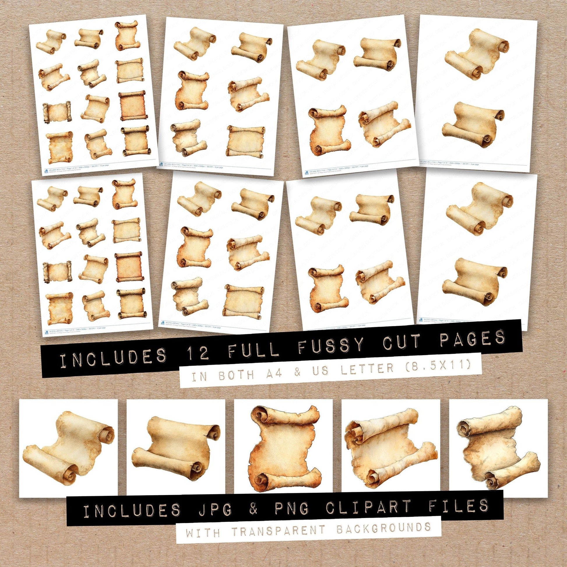DDD010371_FC Magic Scroll Paper Fussy Cut Sheets