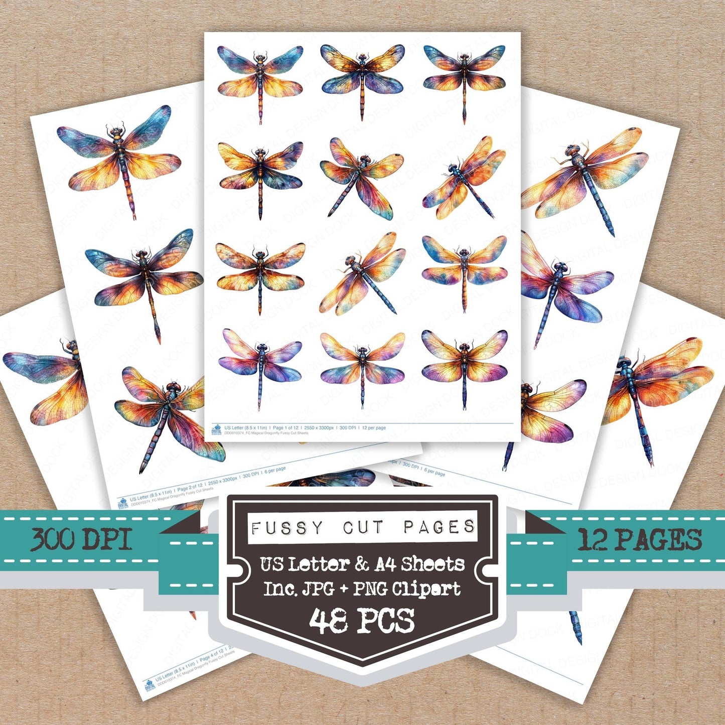 DDD010374_FC Magical Dragonfly Fussy Cut Sheets