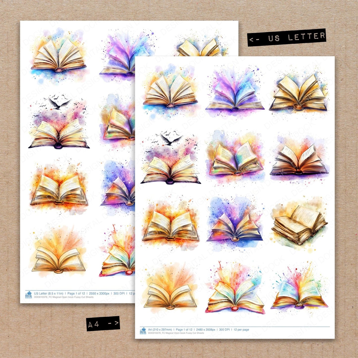 DDD010376_FC Magical Open book Fussy Cut Sheets
