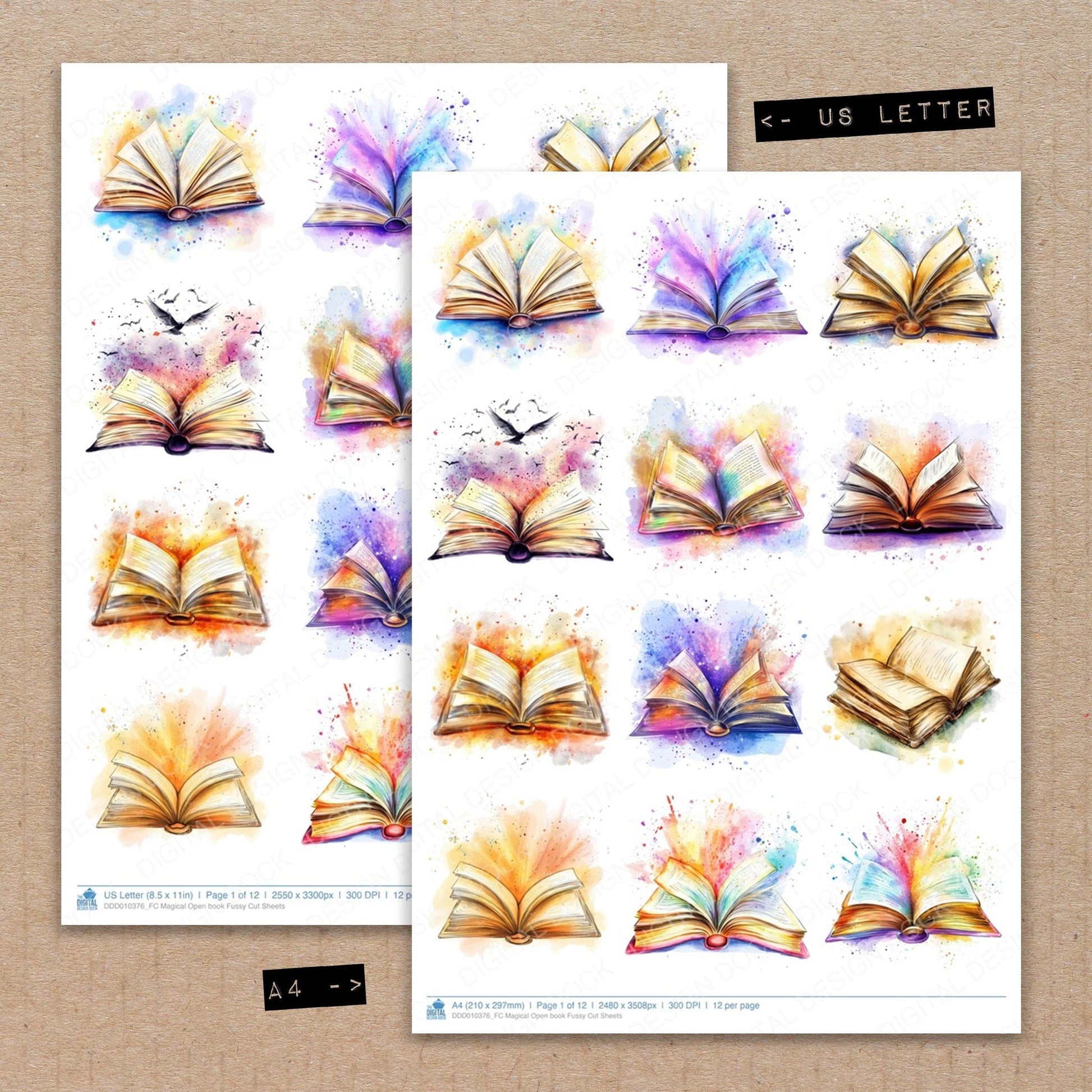 DDD010376_FC Magical Open book Fussy Cut Sheets