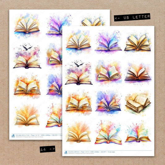 DDD010376_FC Magical Open book Fussy Cut Sheets
